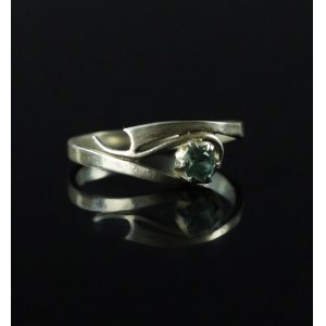 Ring mit blauem Zirkonia, Warmet Agat (177)