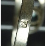 Ring mit blauem Zirkonia, Warmet Agat (177)