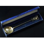 Teaspoon featuring the Warsaw Mermaid in its original box, ORNO, designed by Romuald Rochacki (295)