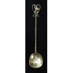 Teaspoon featuring the Warsaw Mermaid in its original box, ORNO, designed by Romuald Rochacki (295)