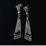 Onyx Earrings, Silver (309)