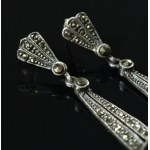 Onyx Earrings, Silver (309)