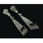 Onyx Earrings, Silver (309)