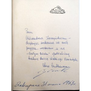Alina and Czesław Centkiewicz — *On the White Trail* — Warsaw, 1963 [Author’s autograph and dedication to Aleksander Zaczyński]