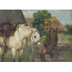 Jerzy Kossak (1886, Kraków – 1955, Kraków), A Lancer Watering His Horse, 1935