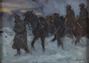 Wojciech Kossak (1856 Paryż - 1942 Kraków), Ułani na koniach, 1927