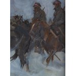 Wojciech Kossak (1856 Paryż - 1942 Kraków), Ułani na koniach, 1927