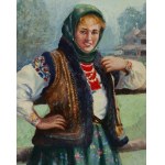 Stanisław Koszeliński (1876–1968), Portrait of a Woman in Folk Costume