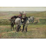 Zygmunt Rozwadowski (1870 Lviv – 1950 Zakopane), Light Cavalrymen with Their Horses