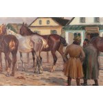 Jan Erazm Kotowski (1885, Opatowiczki near Pińczów – 1960, Milanówek), In Front of the Inn