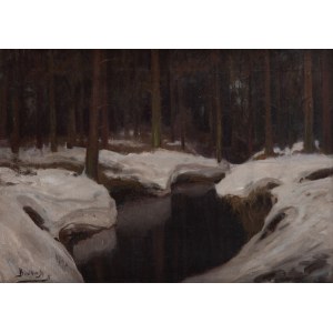 Roman Bratkowski (1869 Lwów - 1954 Wieliczka), Leśny potok (Marzec), 1915