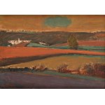 Henryk Hayden (1883, Warsaw – 1970, Paris), Landscape with Fields Among Hills, 1963
