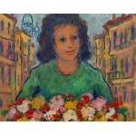 Nathan Gutman (1914, Warsaw – 1990, Paris), Woman with a Basket of Flowers