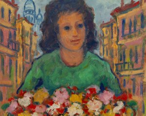 Nathan Gutman (1914 Warszawa - 1990 Paryż), Kobieta z koszem kwiatów