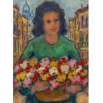 Nathan Gutman (1914, Warsaw – 1990, Paris), Woman with a Basket of Flowers