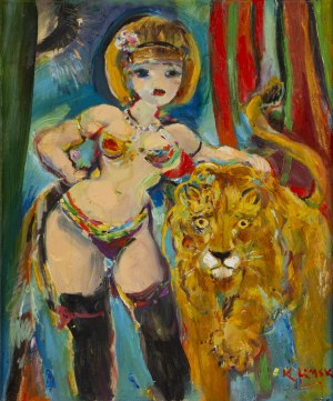 Ludwik Klimek (1912 Skoczów - 1992 Francja), Treserka z lwem