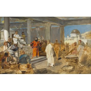 Jan Czesław Moniuszko (przypisywany) (1853 - 1908), Chrystus przed Piłatem