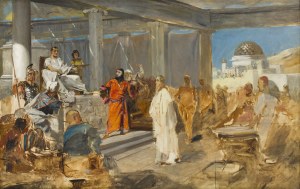 Jan Czesław Moniuszko (przypisywany) (1853 - 1908), Chrystus przed Piłatem