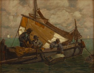 Ludwig Dill (1848 Gernsbach - 1940 Karlruhe), Połów ryb