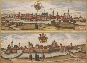 Frans Hogenberg, Georg Braun, Panoramy Nysy i Legnicy, 1617