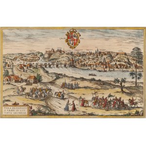 Frans Hogenberg, Georg Braun, Panorama of Grodno (Vera Designatio Urbis in Littavia Grodnae), 1575