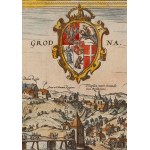 Frans Hogenberg, Georg Braun, Panorama of Grodno ("Vera Designatio Urbis in Littavia Grodnae"), 1575