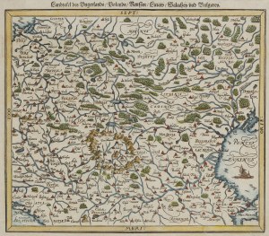 Sebastian Münster (1488 - 1552 ), Mapa Węgier i ziem Rzeczpospolitej, 1558