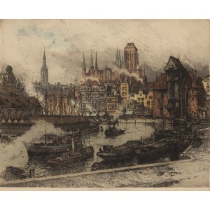 Luigi Kasimir (1881–1962), View of the Motława River from Ołowianka Island in Gdańsk