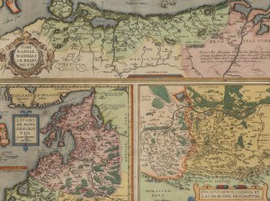 Abraham Ortelius (1527 Antwerpia - 1598 Antwerpia), Mapa Pomorza, Inflant i Księstwa Oświęcimsko-Zatorskiego, 1601