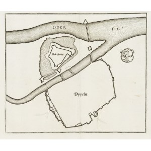 Matthäus Merian (1593 Basilej – 1650 Schwalbach), Opole, plán městských opevnění („Oppeln“), 1650