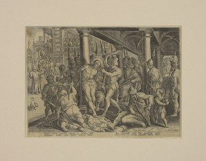 Adriaen COLLAERT (ok. 1560-1618) - rytował, Jan VAN DER STRAET - rysował, Biczowanie Chrystusa