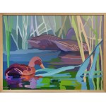 Joanna SUŁEK-MALINOWSKA (ur. 1969), Kaczki w szuwarach, 2013