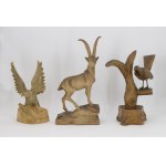Set of 3 Podhale sculptures—souvenir item, 20th century