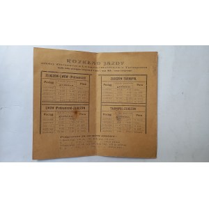Orario dei treni Leopoli-Złoczów-Tarnopol-Brody, 1909