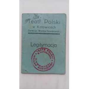 ARTIST ID Card, Teatr Polski Katowice, 1924 /m.