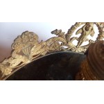 Inkwell, gilded bronze with black marble, mid-19th century /m.