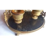 Inkwell, gilded bronze with black marble, mid-19th century /m.