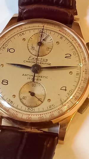 EXACTUS Chronographe Venus 170 złoto 750 ok. 1950 r.
