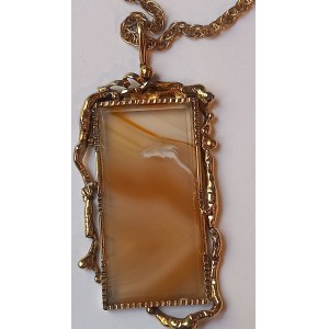 Agate Pendant, Silver with Gold Plating