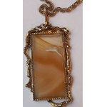 Agate Pendant, Silver with Gold Plating
