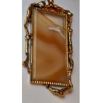 Agate Pendant, Silver with Gold Plating