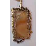 Agate Pendant, Silver with Gold Plating