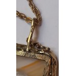 Agate Pendant, Silver with Gold Plating