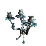 Three-headed dragon bronze candlestick, second half of the 19th century