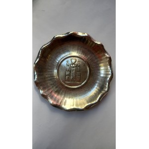 Three-tiered tray with the Poznań coat of arms, Imago Artis, silver, Polish People's Republic
