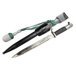 German WWII Heer Long 98k Dress Bayonet by WKC with Frog and NCO Troddel Knot