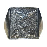 Extremely Rare 1930s Luftwaffe Legion Condor Ring 800 Silver