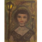 Unknown Artist, Girl and Streetlights, 1950