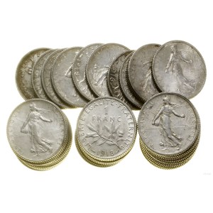 France, set of 50 x 1 franc, 1900–1920