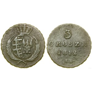 Poland, 3 grosze (trojak), 1812 IB, Warsaw